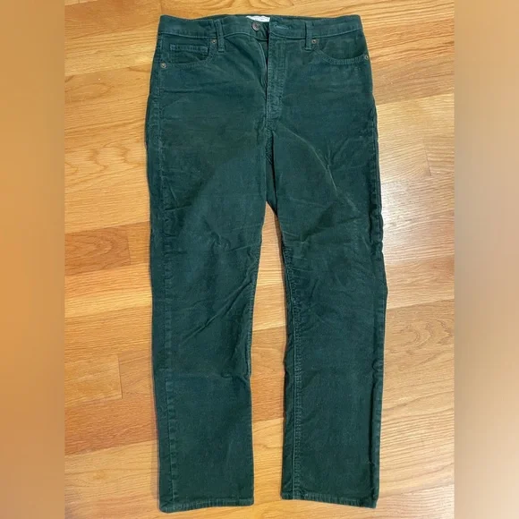 Gap High Rise Corduroy Vintage Slim Jeans with Washwell in Emerald Green - Picture 1 of 6